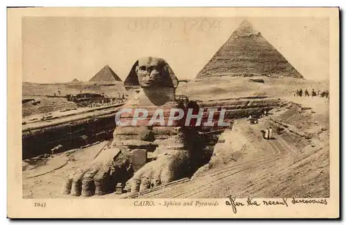 Cartes postales Egypte Egypt Cairo Sphinx and Pyramides after the recent discoveries