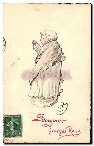 Ansichtskarte AK Fantaisie (dessin a la main) Enfant Georges Ruau