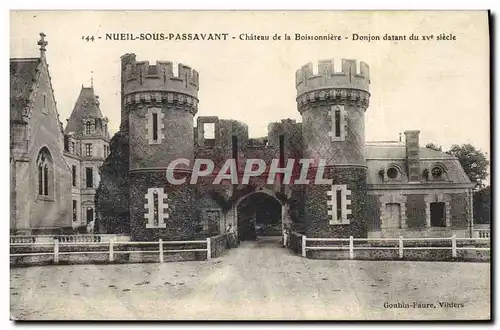 Cartes postales Chateau de la Boissonniere Donjon Nueil sous Passavant