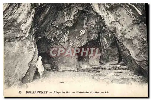 Cartes postales Grotte Grottes Douarnenez Plage du Ritz Entree des grottes