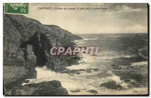 Cartes postales Grotte Grottes des sirenes le petit puits a maree haute Carteret