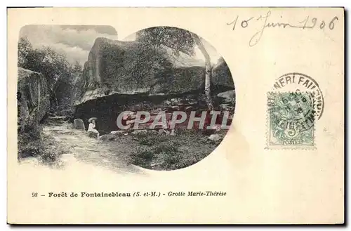 Cartes postales Grotte Grottes Foret de Fontainebleau Grotte Marie Therese