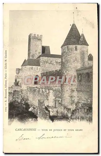 Cartes postales Palais de Justice Carcassonne Tour de justice et Tour Arabe