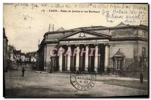 Cartes postales Palais de Justice et rue Berthaud Caen