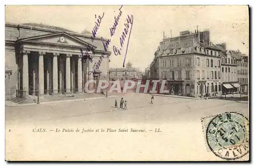 Cartes postales Palais de Justice et la place Saint Sauveur Caen