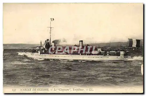 Cartes postales Bateau de Guerre Le Claymore Torpilleur