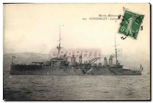 Cartes postales Bateau de Guerre Condorcet Cuirasse