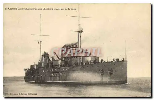Cartes postales Bateau de Guerre Le Cuirasse Condorcet construit aux chantiers et ateliers de la Loire