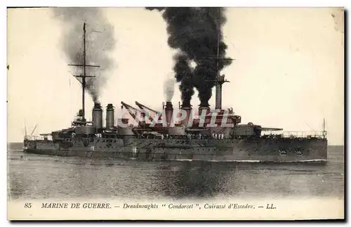 Cartes postales Bateau de Guerre Dreadnoughts Condorcet Cuirasse d'escadre