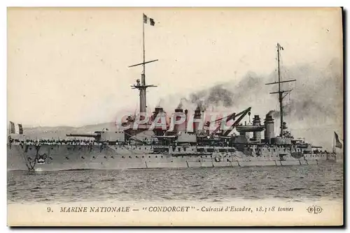 Cartes postales Bateau de Guerre Condorcet Cuirasse d'escadre