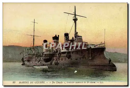 Ansichtskarte AK Bateau de Guerre Du Chayla croiseur Cuirasse de 2eme classe