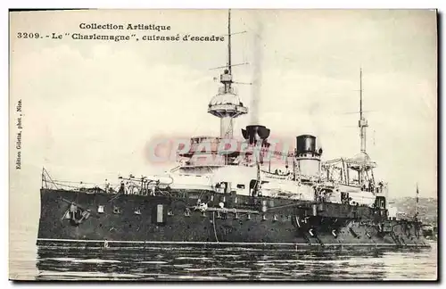 Cartes postales Bateau de Guerre Le Charlemagne Cuirasse d'escadre