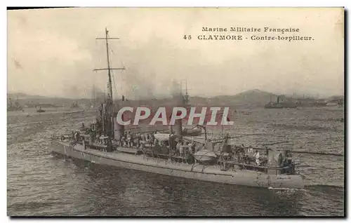 Ansichtskarte AK Bateau de Guerre Claymore Contre torpilleur