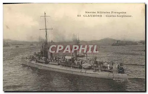Cartes postales Bateau de Guerre Claymore Contre torpilleur