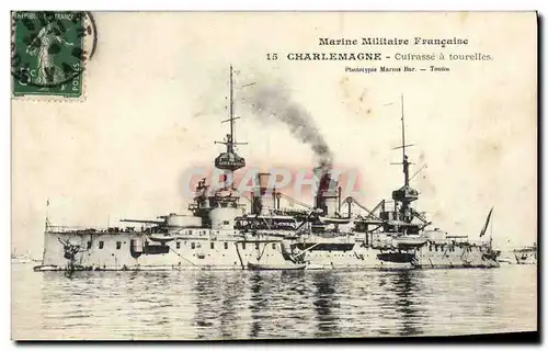 Cartes postales Bateau de Guerre Charlemagne Cuirasse a tourelles