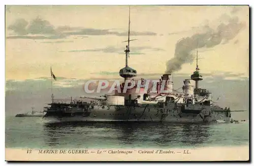 Cartes postales Bateau de Guerre Le Charlemagne Cuirasse d'escadre