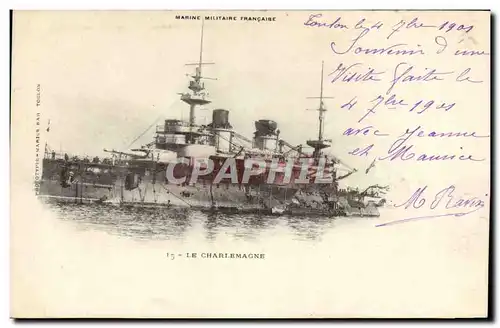 Ansichtskarte AK Bateau de Guerre Le Charlemagne