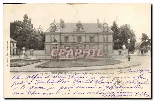 Ansichtskarte AK Fontainebleau Buste de Decamps et Sous Prefecture