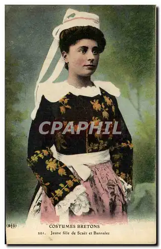 Cartes postales Folklore Jeune fille de Scaer et Bannalec