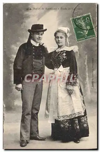 Cartes postales Folklore Maries de Bannalec Etude de costumes Mariage