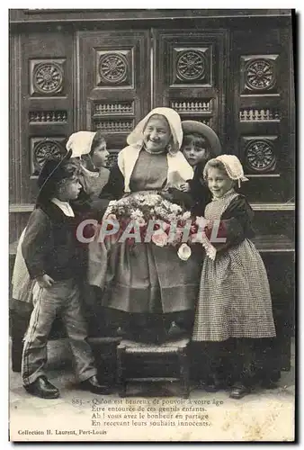 Cartes postales Folklore Enfants Bretagne