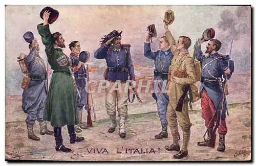 Ansichtskarte AK Militaria Viva l'Italia