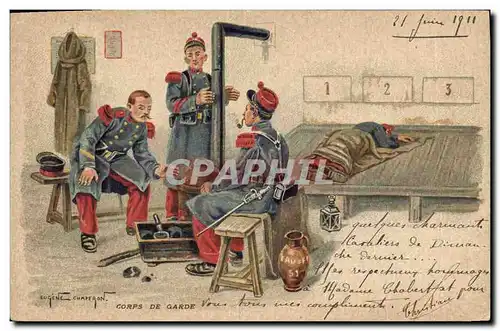 Cartes postales Militaria Corps de garde