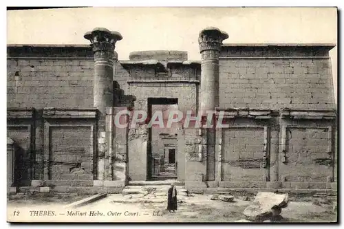 Ansichtskarte AK Egypt Egypte Thebes Medinet Habu Outer Court