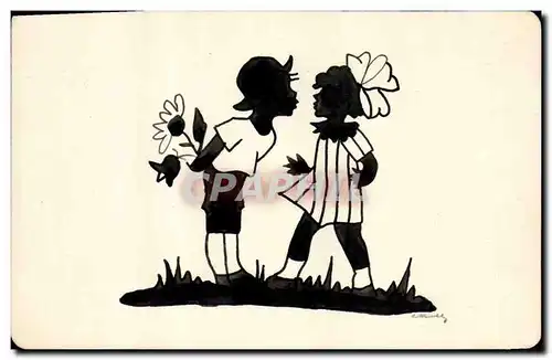 Ansichtskarte AK Fantaisie (dessin a la main) Enfants