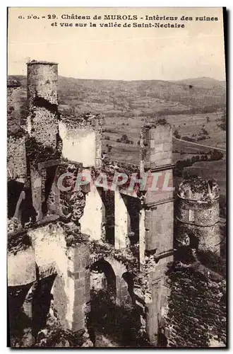 Cartes postales Chateau de Murols Interieur des ruines et vue sur la vallee de Saint Nectaire