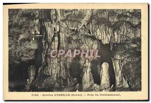 Cartes postales Grottes d'Osselle Pres du confessionnal Grotte