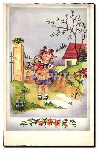Cartes postales Fantaisie Enfants Poupee