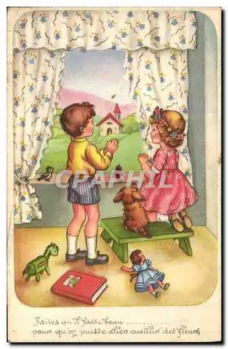 Cartes postales Fantaisie Enfants Poupee