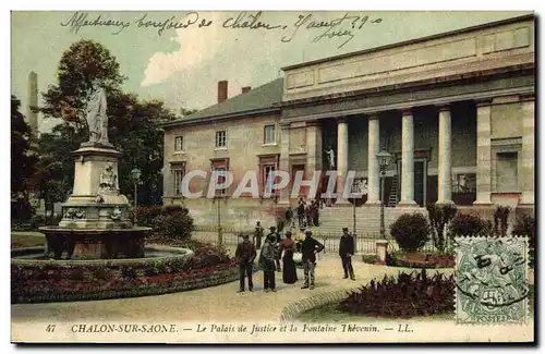 Cartes postales Chalon sur Saone Le Palais de justice et la fontaine Thevenin