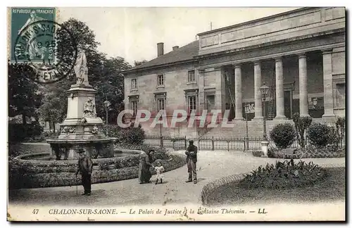 Cartes postales Palais de justice et la fontaine Thevenin Chalon sur Saone