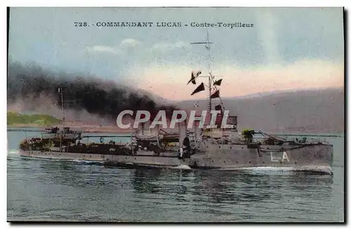 Ansichtskarte AK Bateau de Guerre Commandant Lucas Cotnre torpilleur