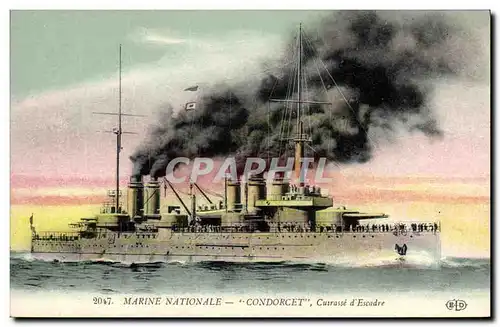 Cartes postales Bateau de Guerre Condorcet Cuirasse d'escadre