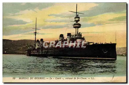 Cartes postales Bateau de Guerre Le Conde Cuirasse de 1ere classe