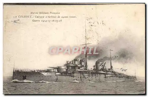 Cartes postales Bateau de Guerre Courbet Cuirasse a turbines