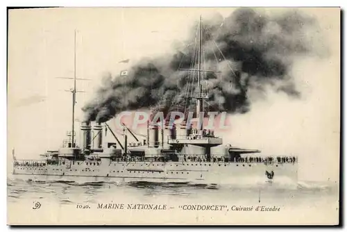 Cartes postales Bateau de Guerre Condorcet Cuirasse d'escadre