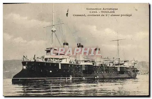 Ansichtskarte AK Bateau de Guerre Toulon Cassard Croiseur de 2eme classe protege