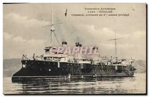 Cartes postales Bateau de Guerre Toulon Cassard Croiseur de 2eme classe protege