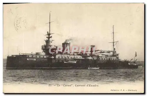 Cartes postales Bateau de Guerre Le Carnot Cuirasse d'escadre