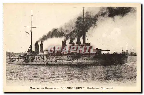 Cartes postales Bateau de Guerre Condorcet Croiseur Cuirasse