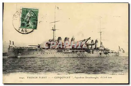 Ansichtskarte AK Bateau de Guerre Condorcet Squadron Dreadnought