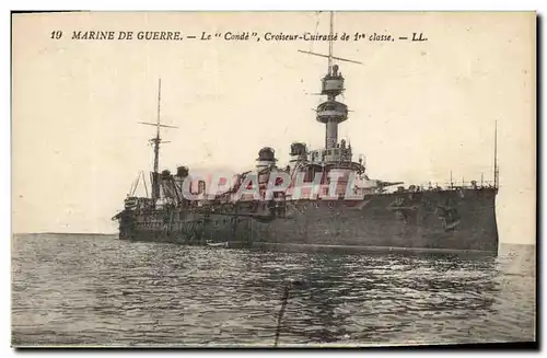 Ansichtskarte AK Bateau de Guerre Le Conde Croiseur Cuirasse de 1ere classe