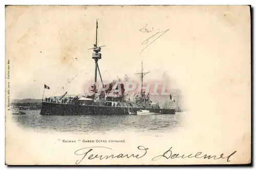 Cartes postales Bateau de Guerre Caiman Gardes Cotes Cuirasse