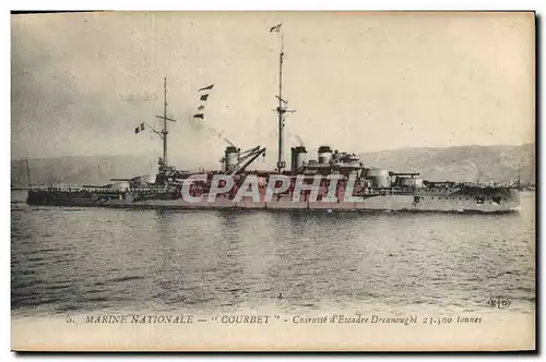 Cartes postales Bateau de Guerre Courbet Cuirasse d'escadre Dreadnought