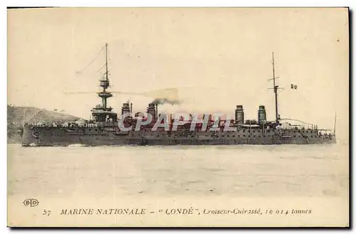 Ansichtskarte AK Bateau de Guerre Conde Croiseur Cuirasse
