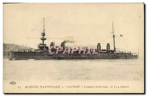 Cartes postales Bateau de Guerre Conde Croiseur Cuirasse